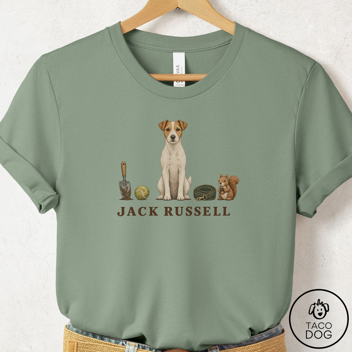 Jack Russell Breed Kit T-Shirt Sage Taco-Dog
