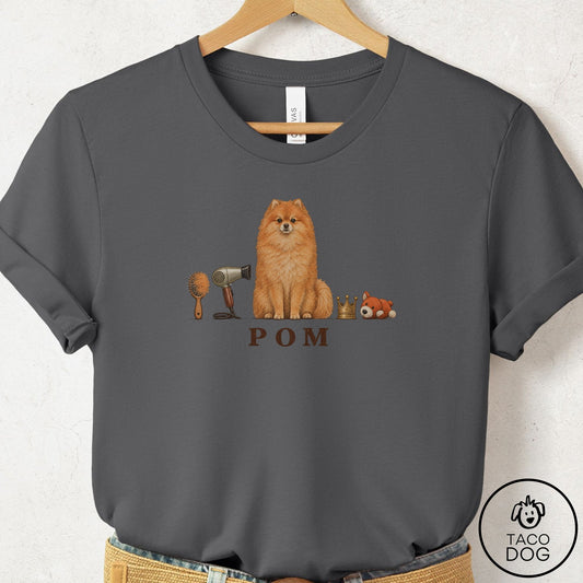 Pomeranian Breed Kit T-Shirt Asphalt Taco-Dog