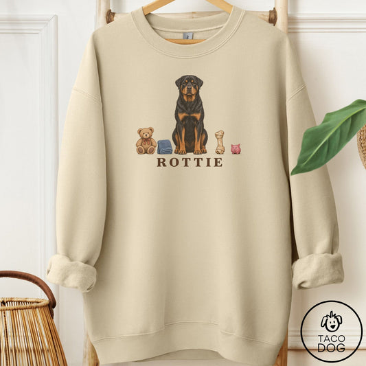 Rottweiler Breed Kit Sweatshirt Sand Taco-Dog