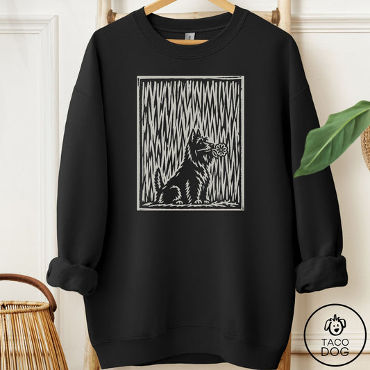 Scottie Brings the Flower Sweatshirt Black Taco-Dog