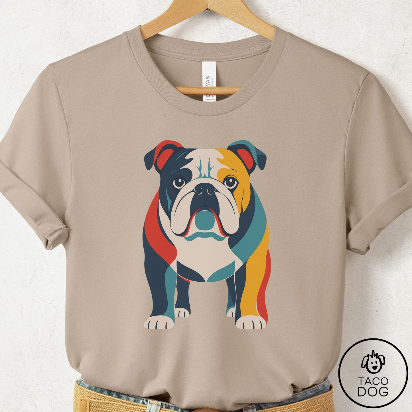 English Bulldog Color Block T-Shirt