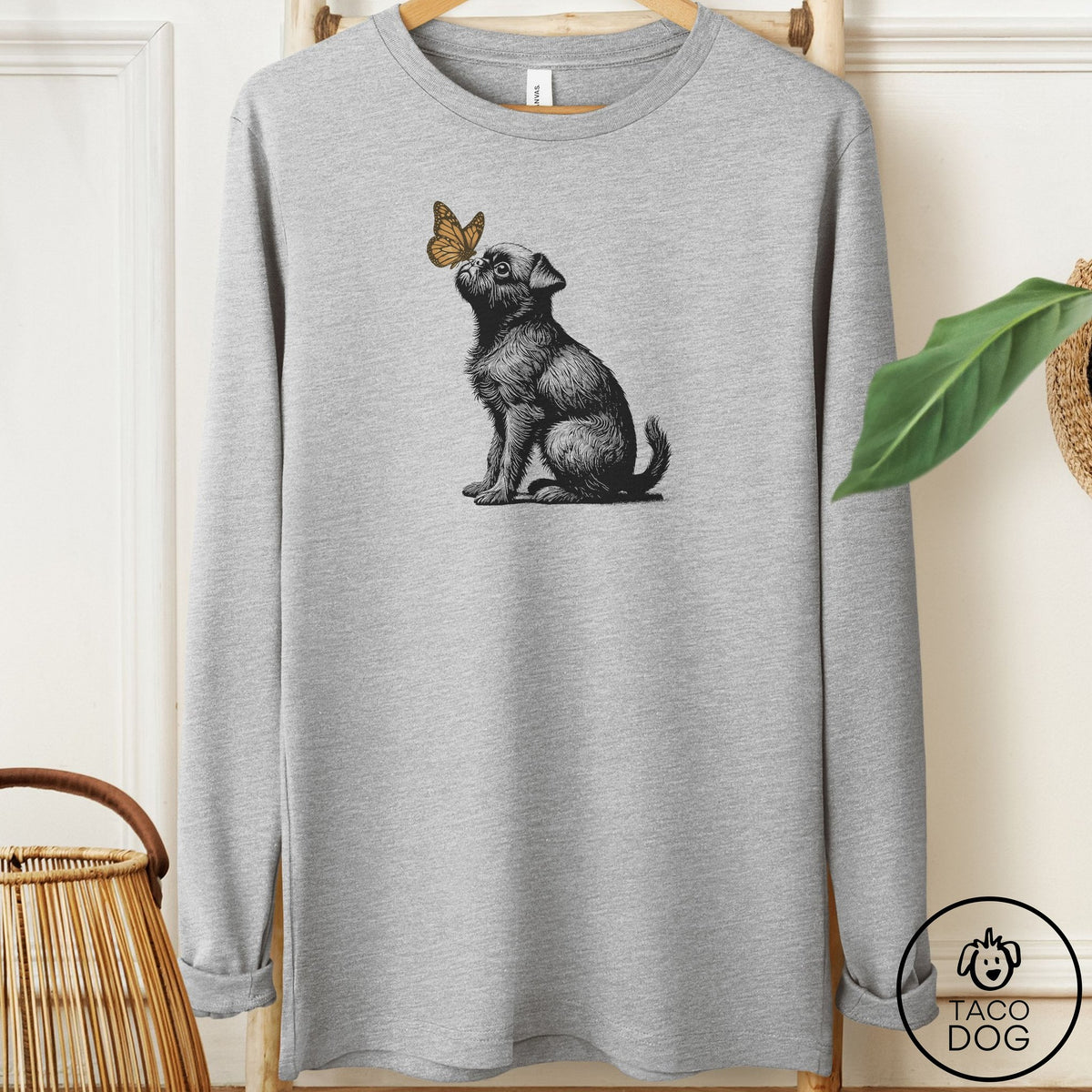 Brussels Griffon Butterfly Long Sleeve Tee