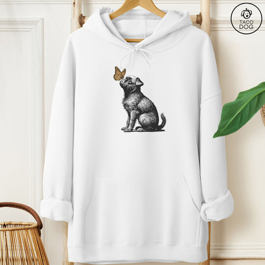 Brussels Griffon Butterfly Hoodie White Taco-Dog