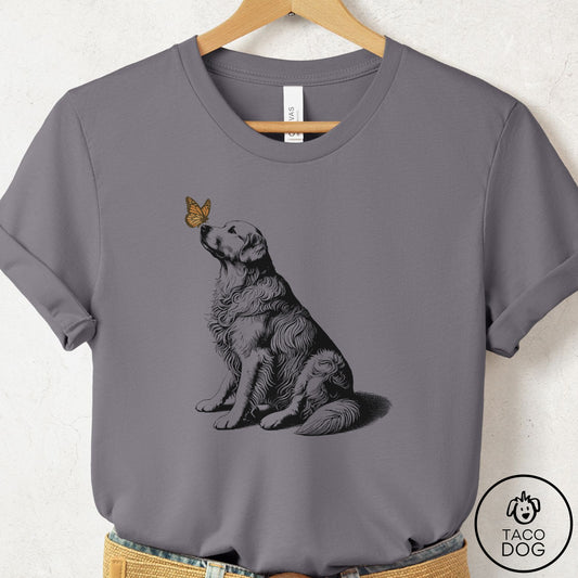 Golden Retriever Butterfly T-Shirt Storm Taco-Dog