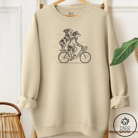Australian Shepherd Carpool Sweatshirt Sand Taco-Dog