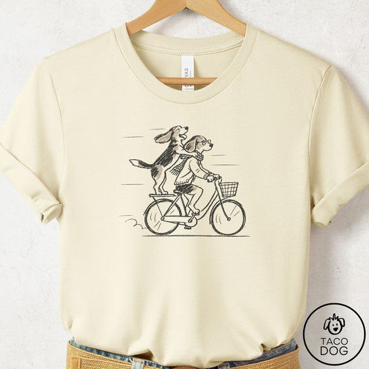 Beagle Carpool T-Shirt Natural Taco-Dog