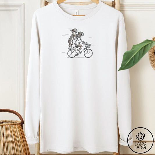 Boxer Carpool Long Sleeve Tee White Taco-Dog