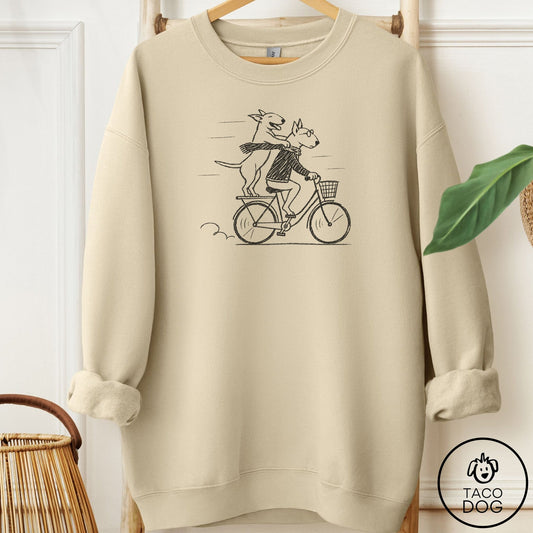 Bull Terrier Carpool Sweatshirt Sand Taco-Dog