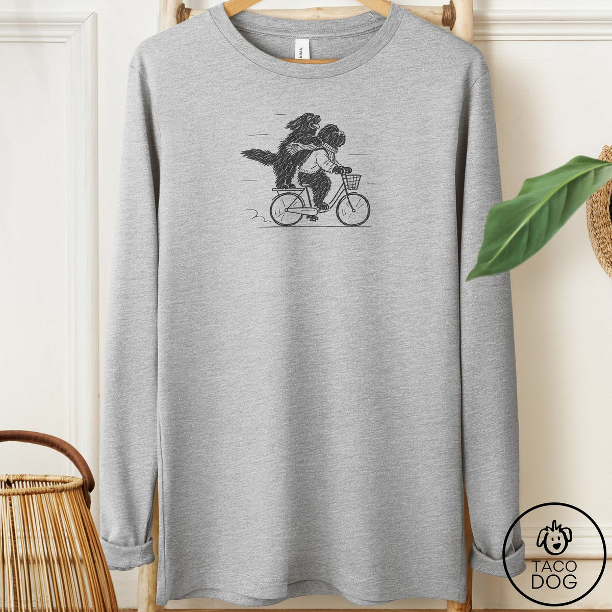Newfoundland Carpool Long Sleeve Tee Athletic Heather Taco-Dog