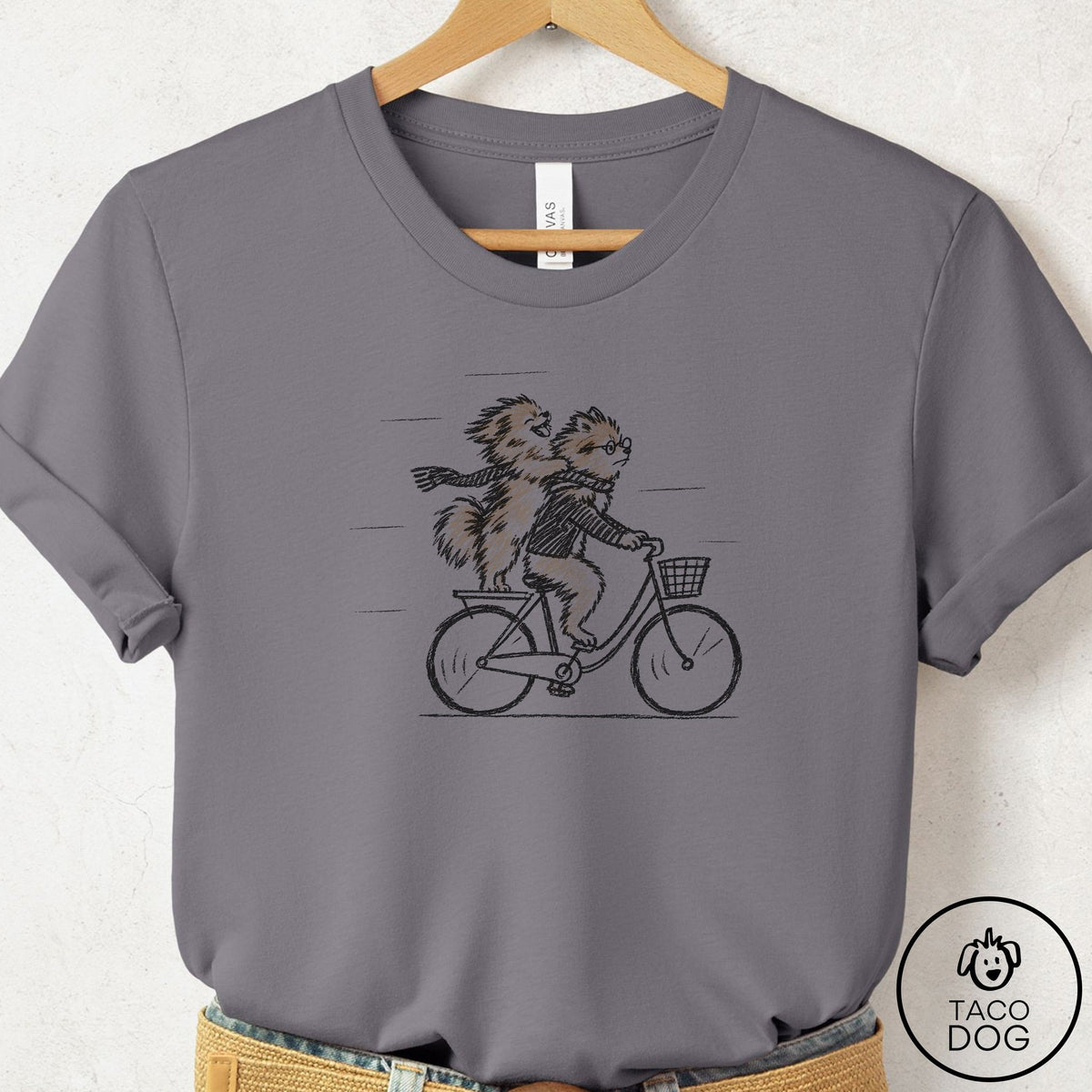 Pomeranian Carpool T-Shirt Storm Taco-Dog