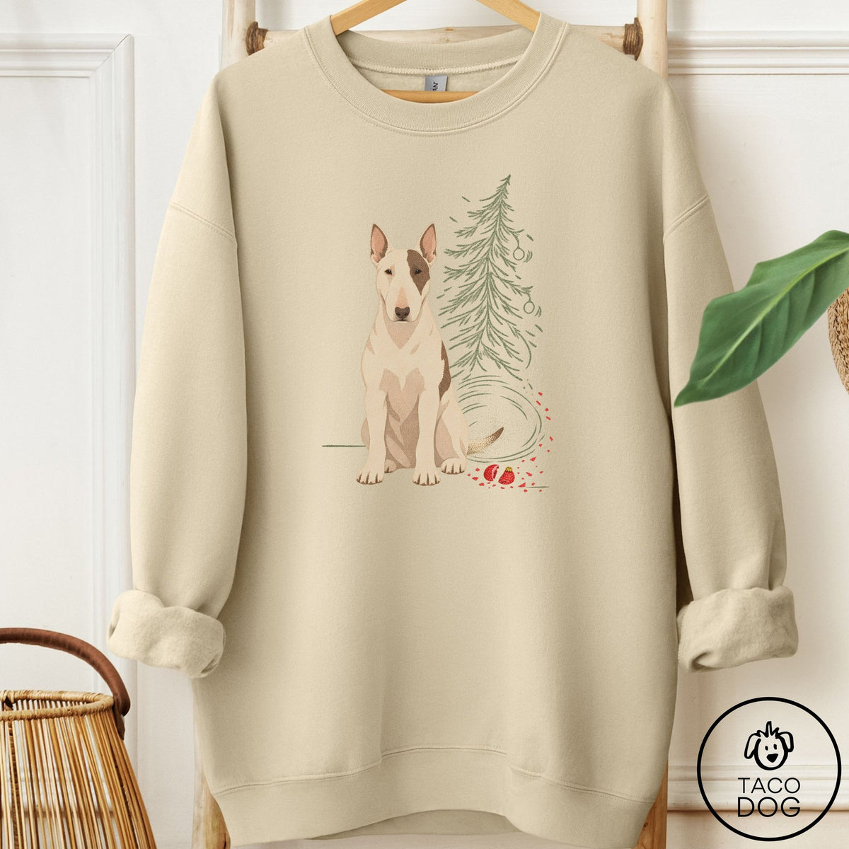 Bull Terrier Christmas Joy Sweatshirt Sand Taco-Dog
