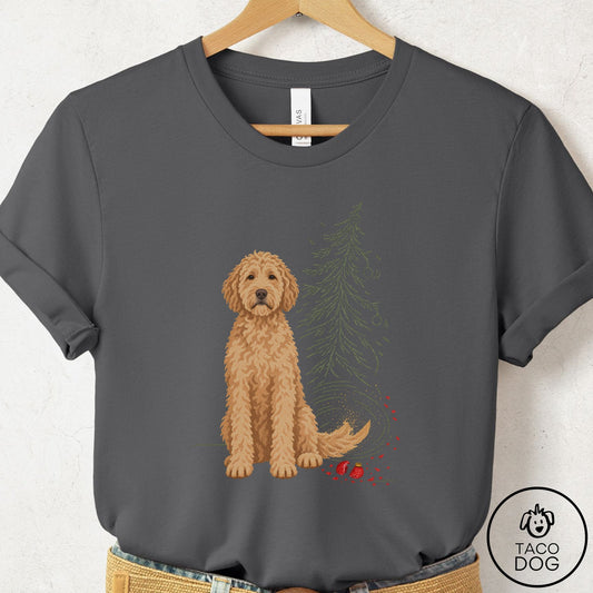 Doodle Christmas Joy T-Shirt Asphalt Taco-Dog