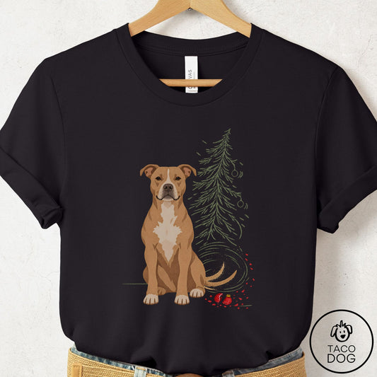 Pitbull Christmas Joy T-Shirt Black Taco-Dog