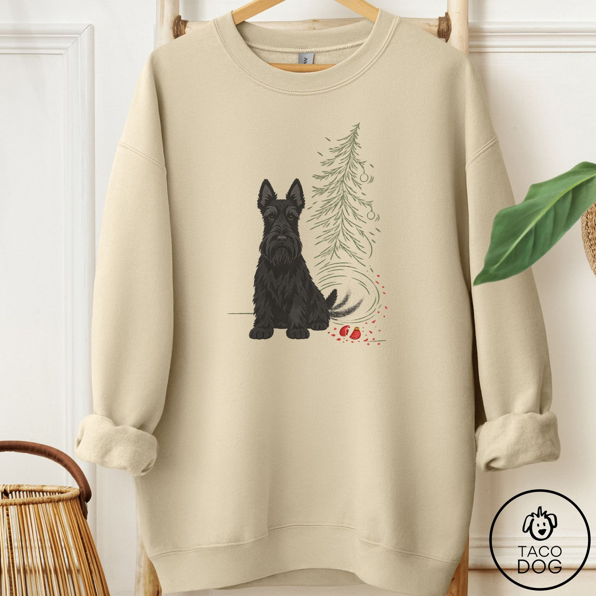 Scottie Christmas Joy Sweatshirt Sand Taco-Dog