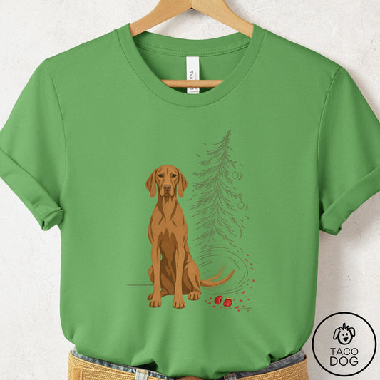 Vizsla Christmas Joy T-Shirt Leaf Taco-Dog