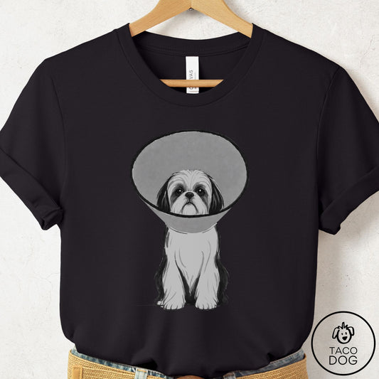 Shih Tzu Cone T-Shirt Black Taco-Dog