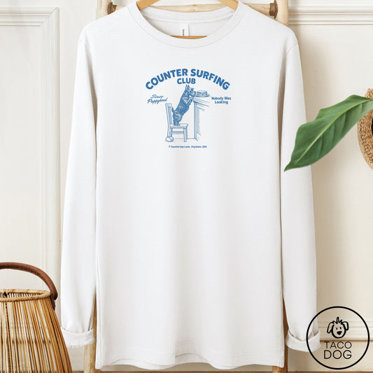 Scottie Counter Surfing Club Long Sleeve Tee White Taco-Dog