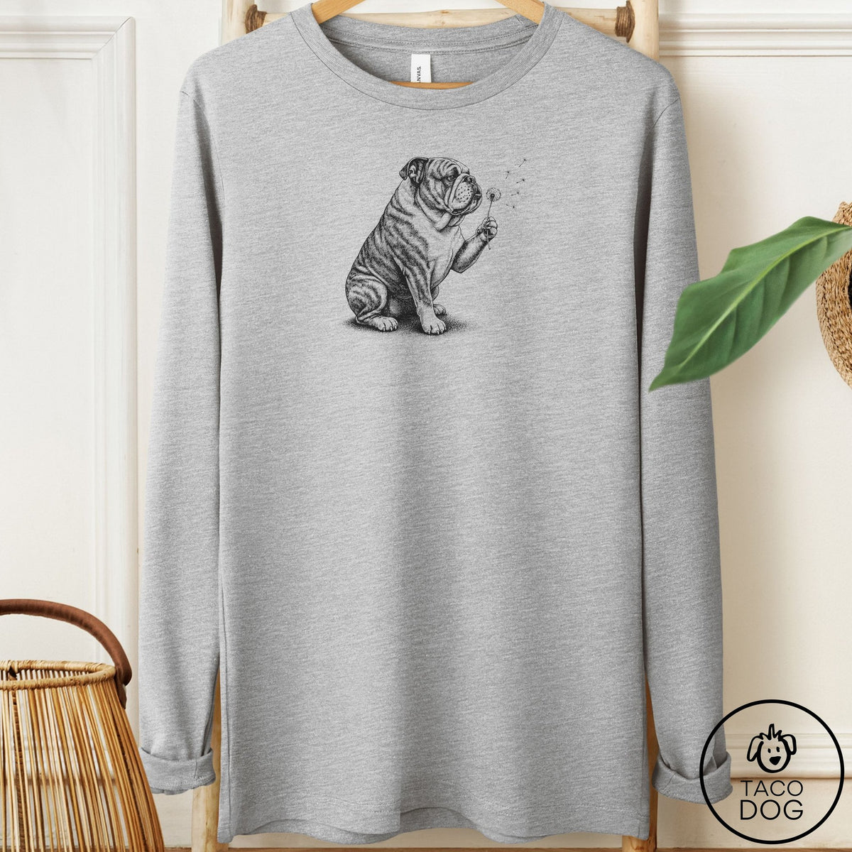 Bulldog Dandelion Long Sleeve Tee