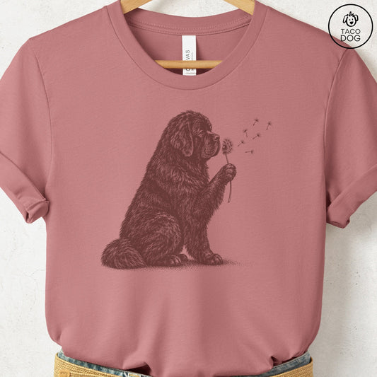 Newfoundland Dandelion T-Shirt Heather Mauve Taco-Dog