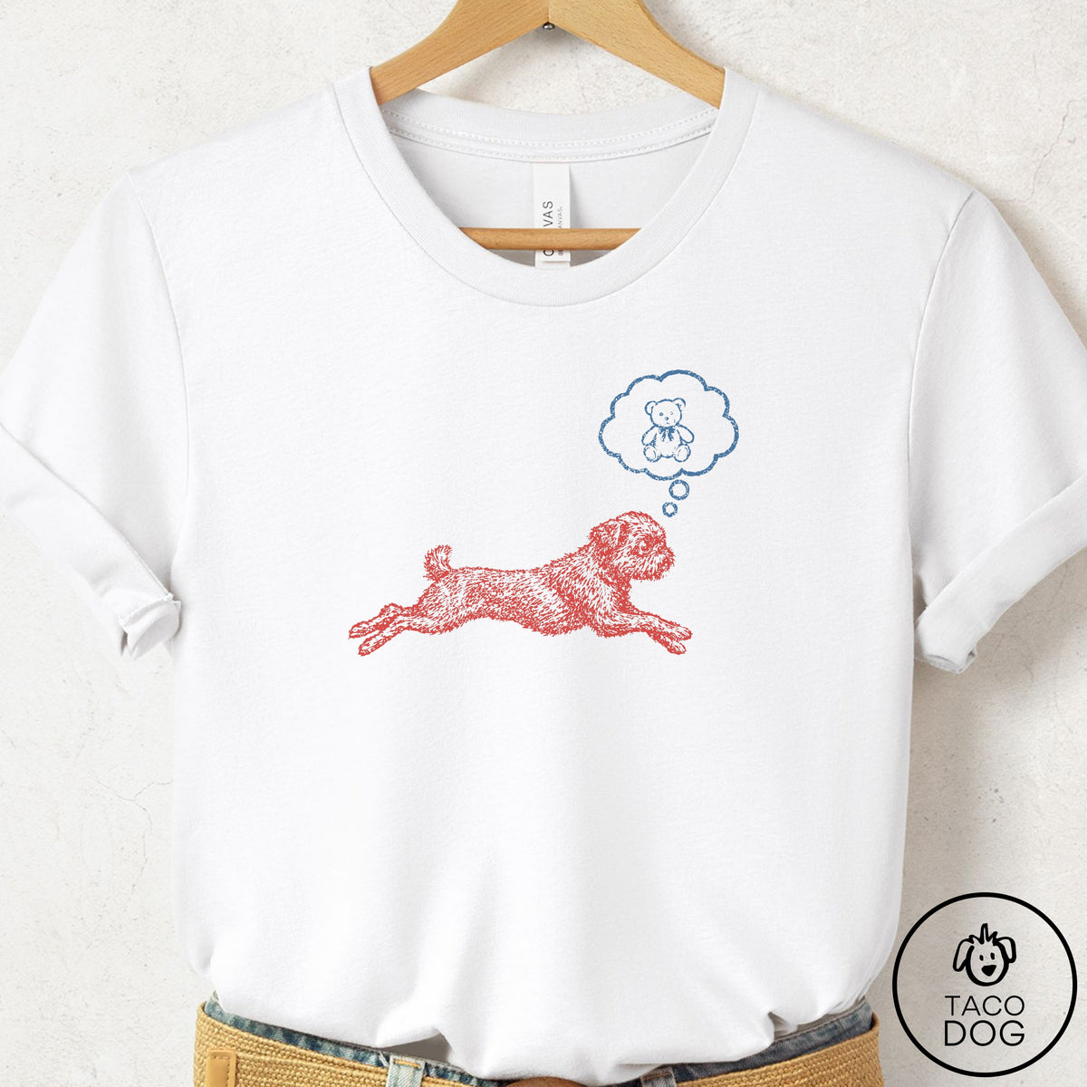 Brussels Griffon Daydream T-Shirt White Taco-Dog