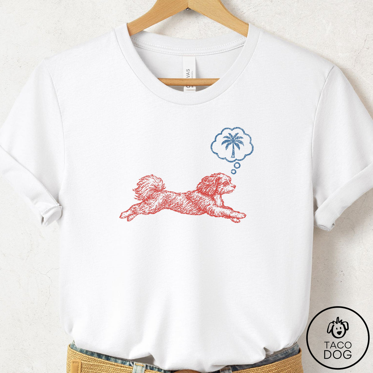 Havanese Daydream T-Shirt White Taco-Dog