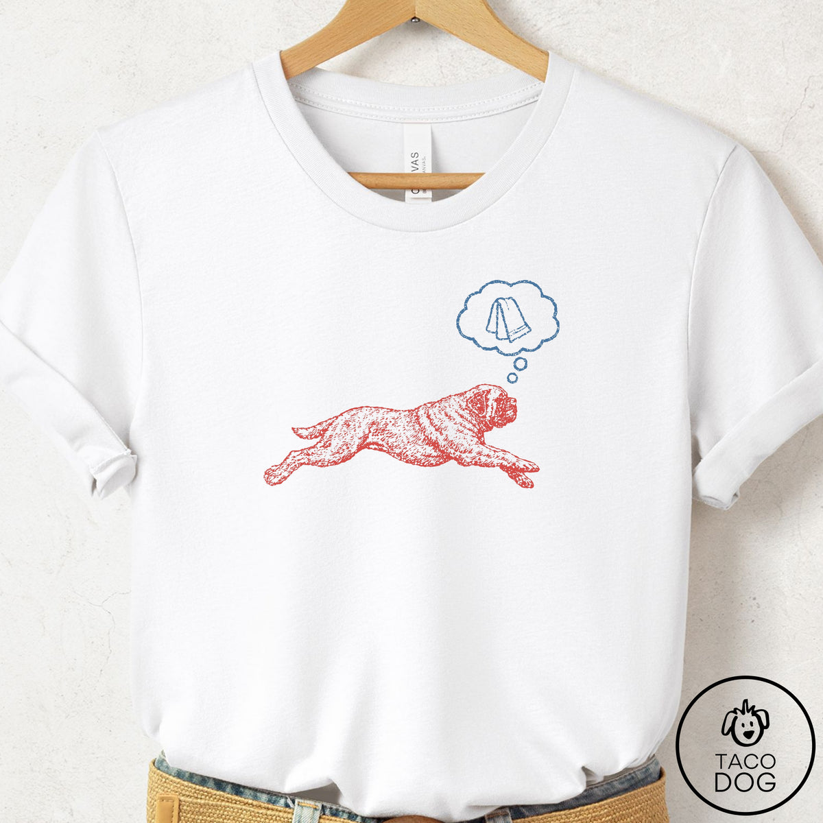 Mastiff Daydream T-Shirt White Taco-Dog