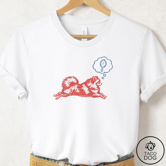 Pomeranian Daydream T-Shirt White Taco-Dog