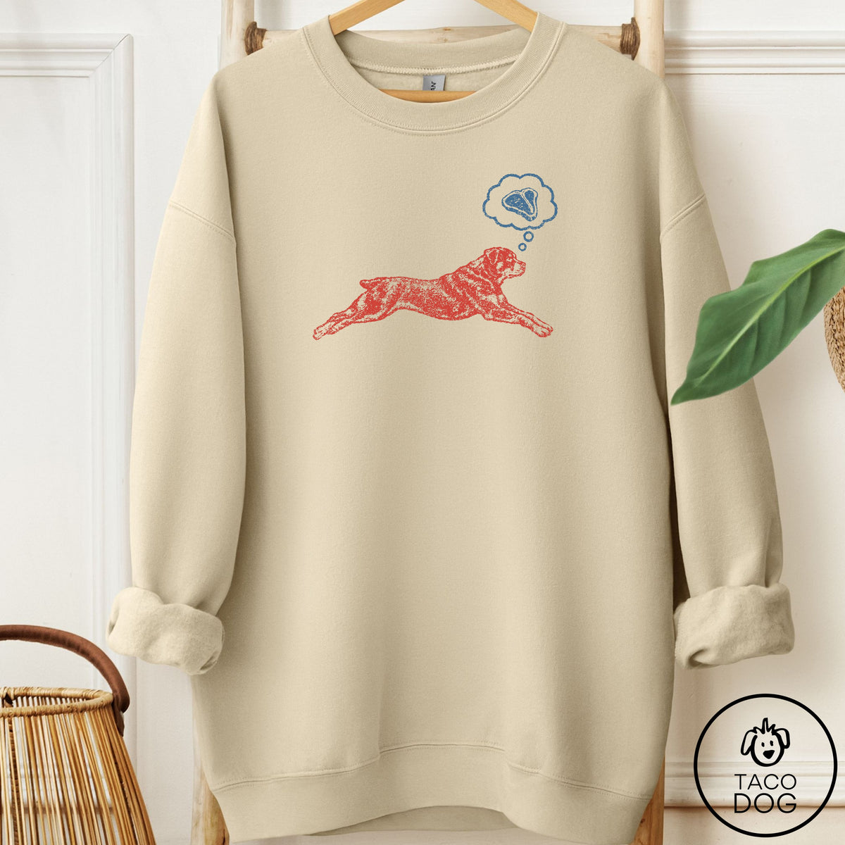 Rottweiler Daydream Sweatshirt Sand Taco-Dog