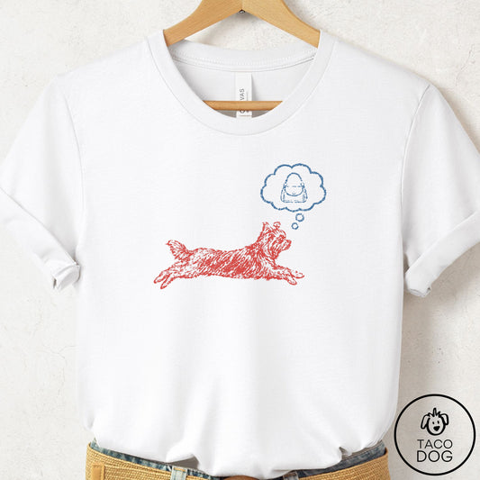 Yorkshire Terrier Yorkie Daydream T-Shirt White Taco-Dog