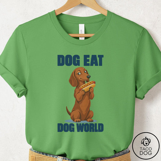 Dachshund Dog Eat Dog T-Shirt Leaf Taco-Dog