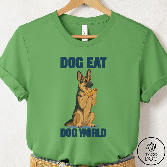 German Shepherd Dog Eat Dog T-Shirt Leaf Taco-Dog