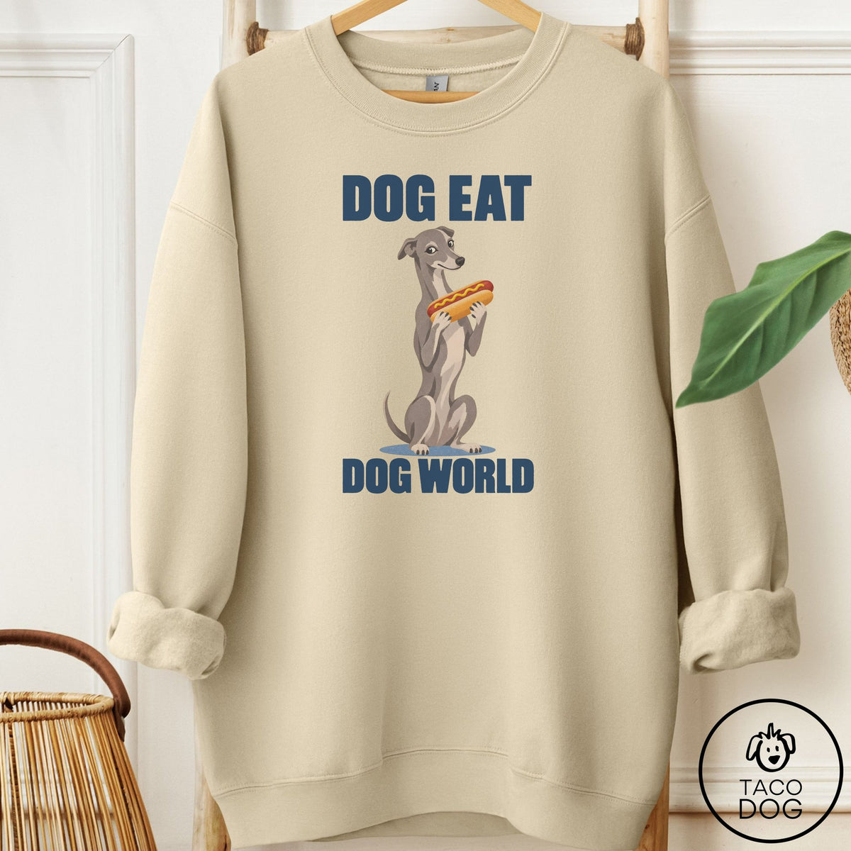 Italian Greyhound Whippet Dog Eat Dog Sweatshirt Sand Taco-Dog