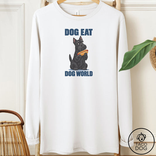 Scottie Dog Eat Dog Long Sleeve Tee White Taco-Dog