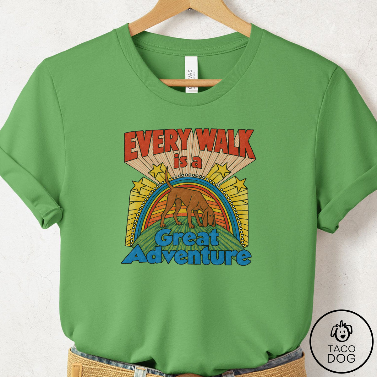 Coonhound Every Walk T-Shirt Leaf Taco-Dog