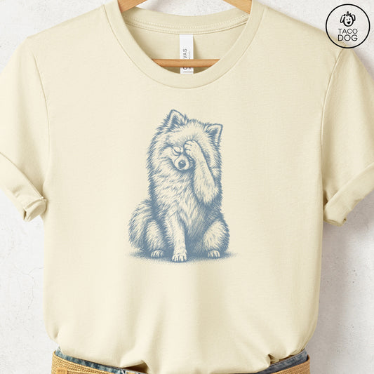 Pomeranian Facepalm T-Shirt Natural Taco-Dog