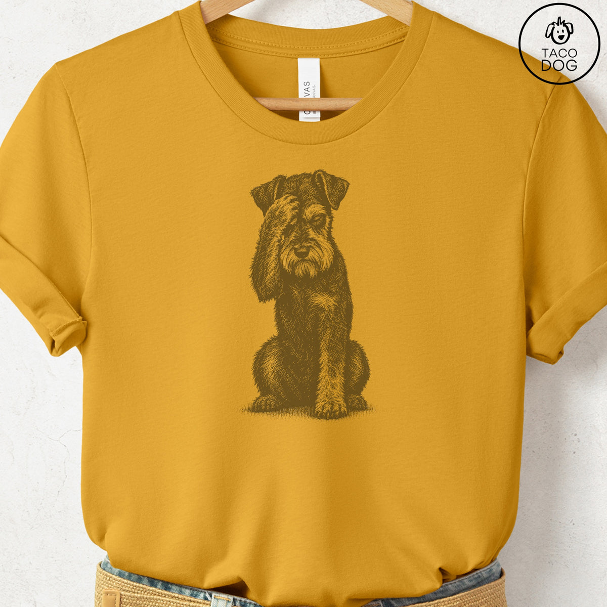 Schnauzer Facepalm T-Shirt Mustard Taco-Dog