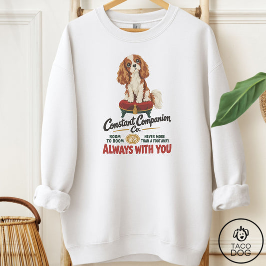 Cavalier King Charles Spaniel Family Business Sweatshirt White Taco-Dog