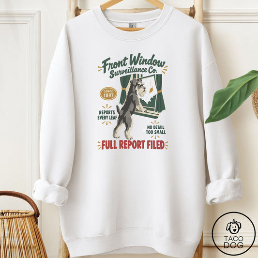 Schnauzer Family Business Sweatshirt White Taco-Dog