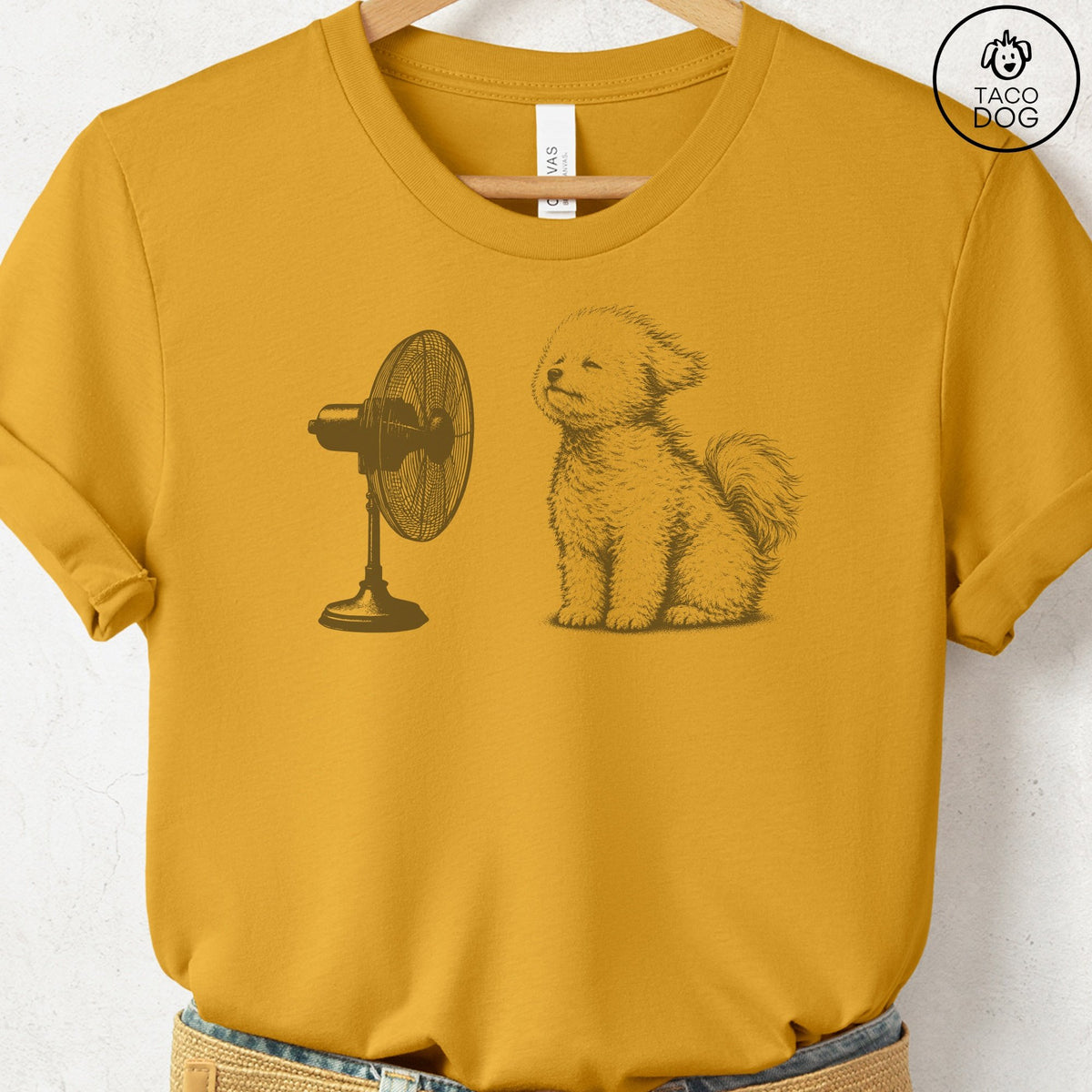 Bichon Frise Fan T-Shirt Mustard Taco-Dog