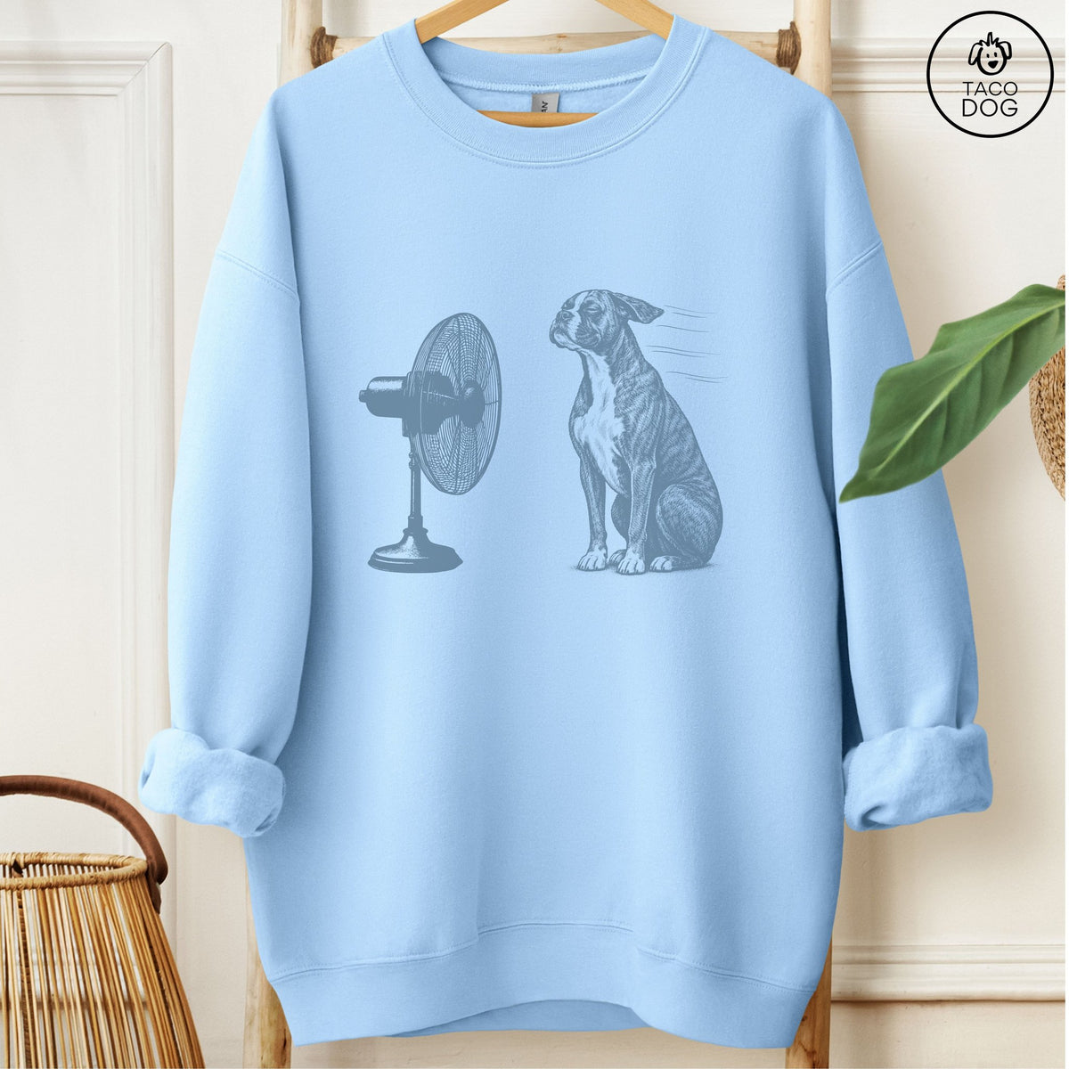 Boxer Fan Sweatshirt Light Blue Taco-Dog