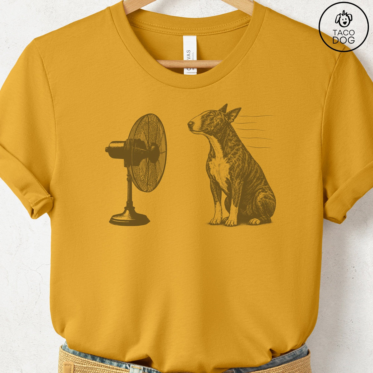 Bull Terrier Fan T-Shirt Mustard Taco-Dog