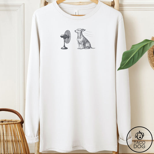 Chiweenie Fan Long Sleeve Tee White Taco-Dog