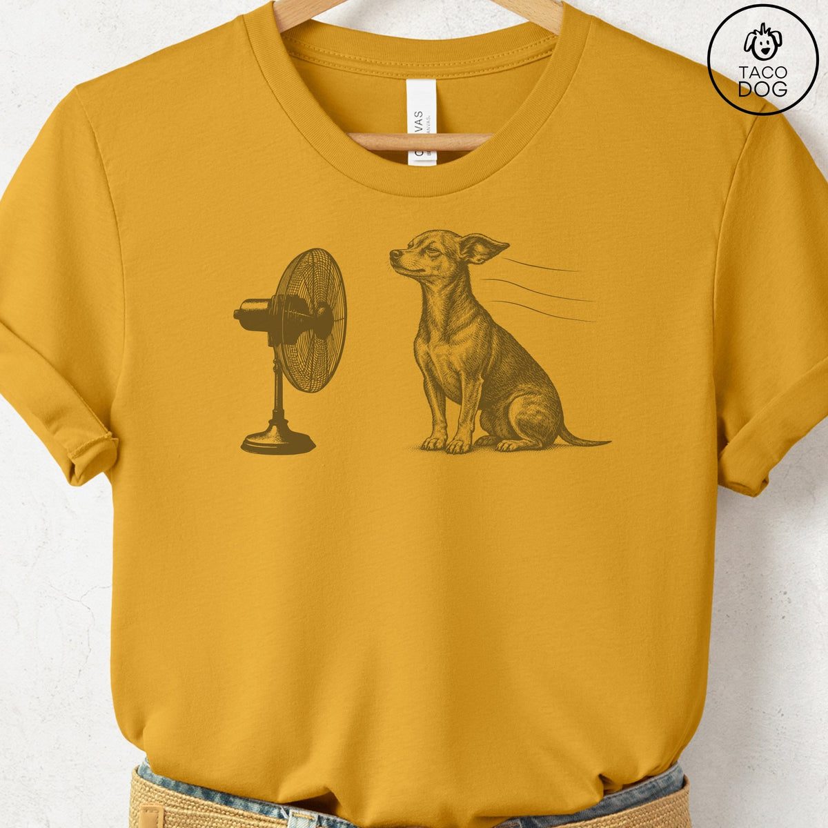 Chiweenie Fan T-Shirt Mustard Taco-Dog