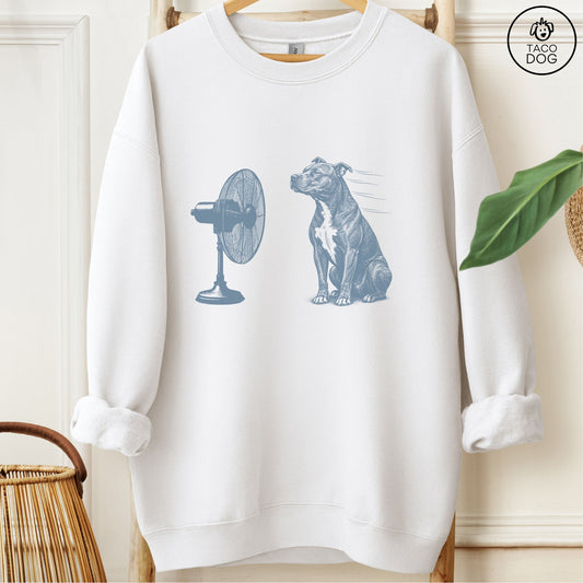 Pitbull Fan Sweatshirt White Taco-Dog