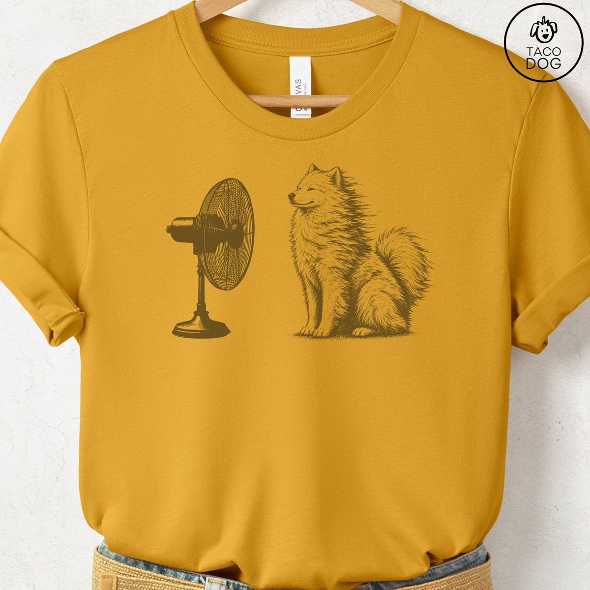 Samoyed Fan T-Shirt Mustard Taco-Dog