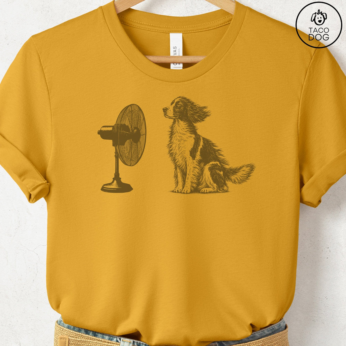 Springer Spaniel Fan T-Shirt Mustard Taco-Dog