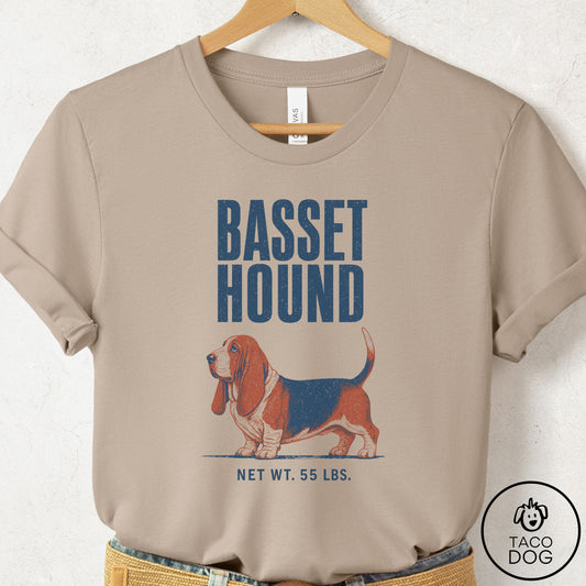 Basset Hound Feedsack T-Shirt Tan Taco-Dog