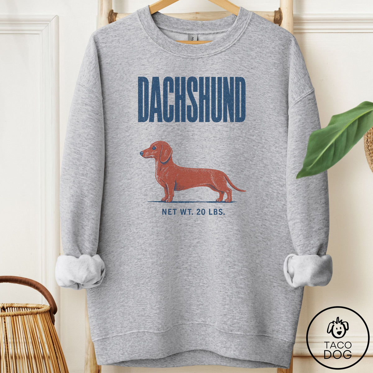 Dachshund Feedsack Sweatshirt Sport Grey Taco-Dog