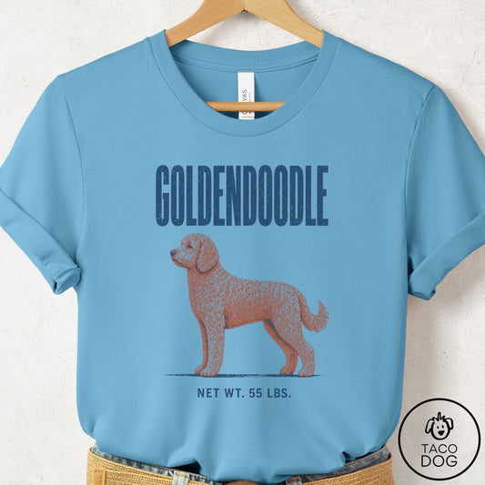 Doodle Feedsack T-Shirt Ocean Blue Taco-Dog