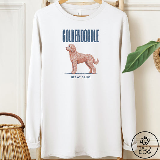 Doodle Feedsack Long Sleeve Tee White Taco-Dog